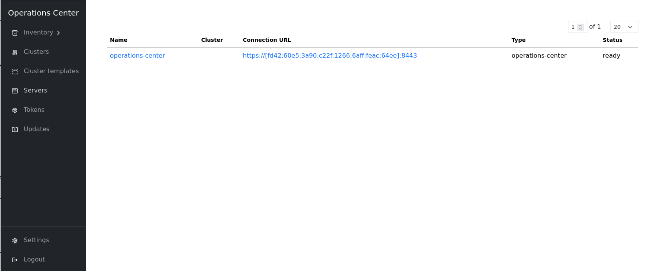 Operations Center UI - Self Registration